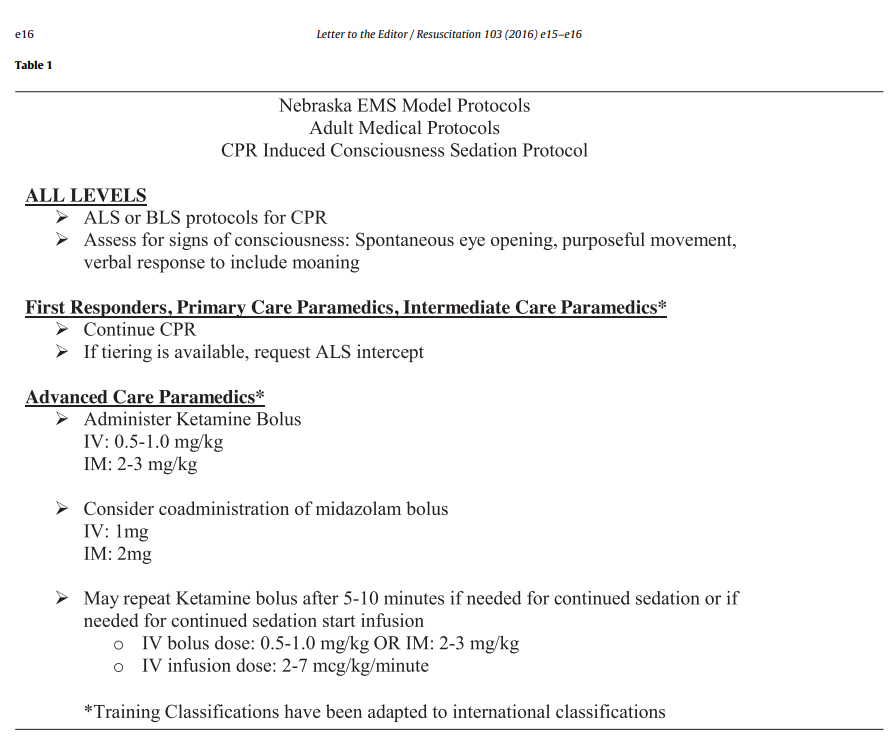 Protocolo de sedación en la Conciencia inducida por RCP