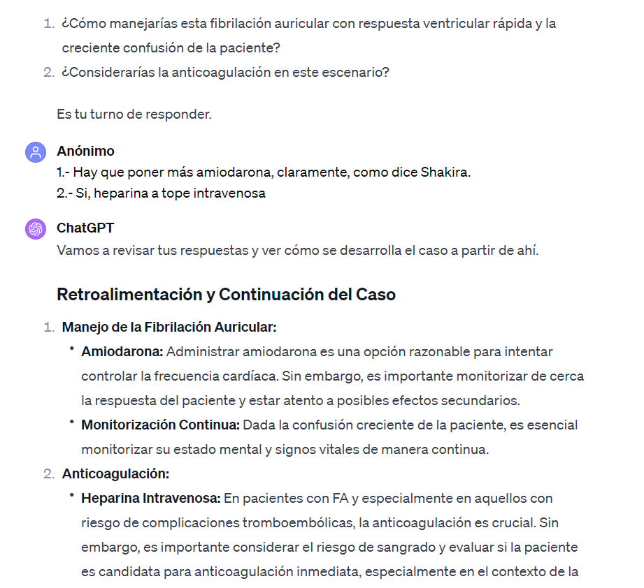 Ejemplo de la conversación con ChatGPT
Introducción de ChatGPT revolucionando la enseñanza y evaluación en urgencias y emergencias