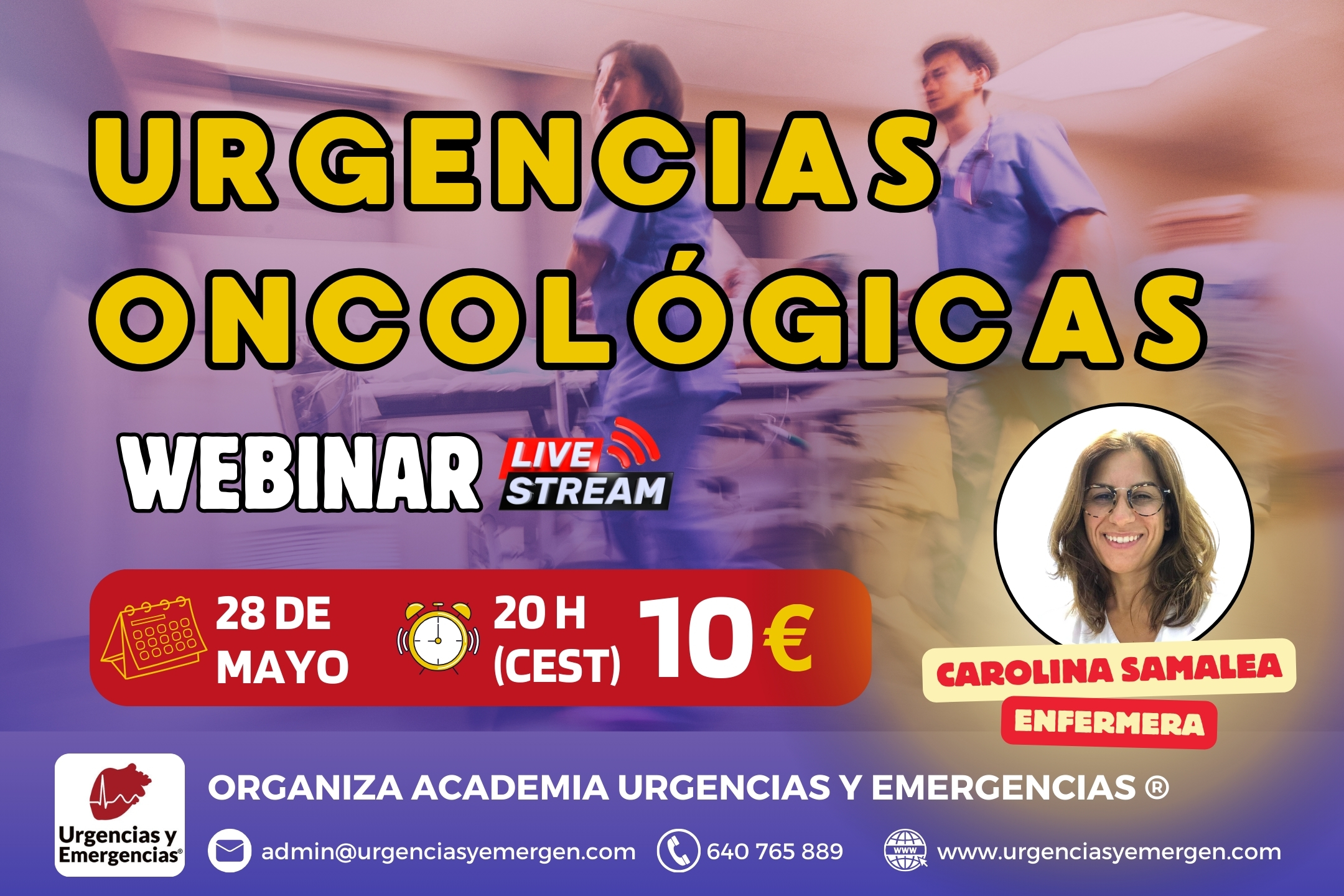 Webinar urgencias oncológicas Carolina Samalea Academia urgencias y emergencias